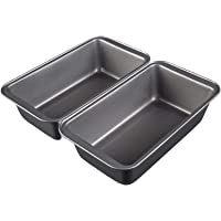Amazon Basics - Moldes para hornear pan- antiadherentes- de acero al carbono- juego de 2- 23.5 x 12.7 x 7 cm